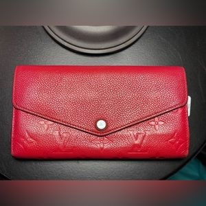 Louis Vuitton Sarah Wallet Empreinte Red Leather
